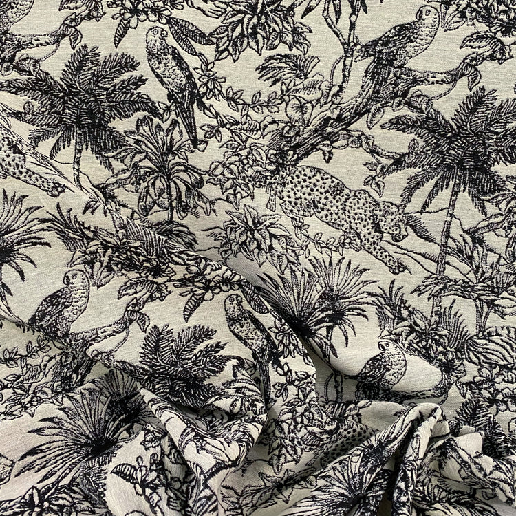Tropical Cotton/Poly Jacquard - White/Black