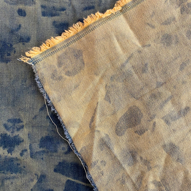 Bleached / Washed Dye Effect Denim - Blue / Pale Goldenrod