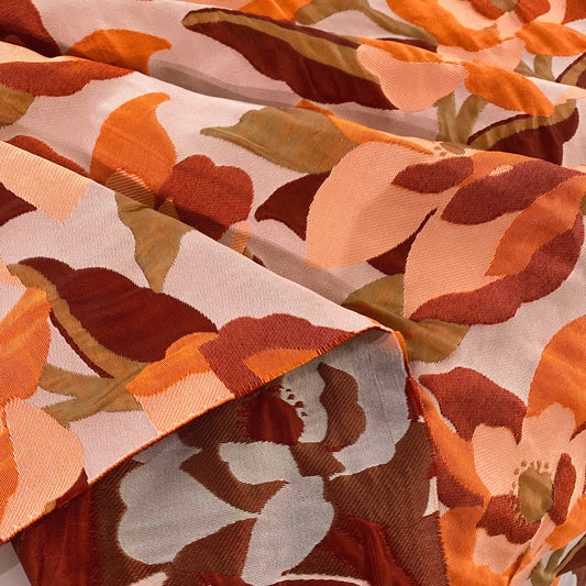 Magnolia Poly/Nylon Jacquard  - Orange/Soft Pink