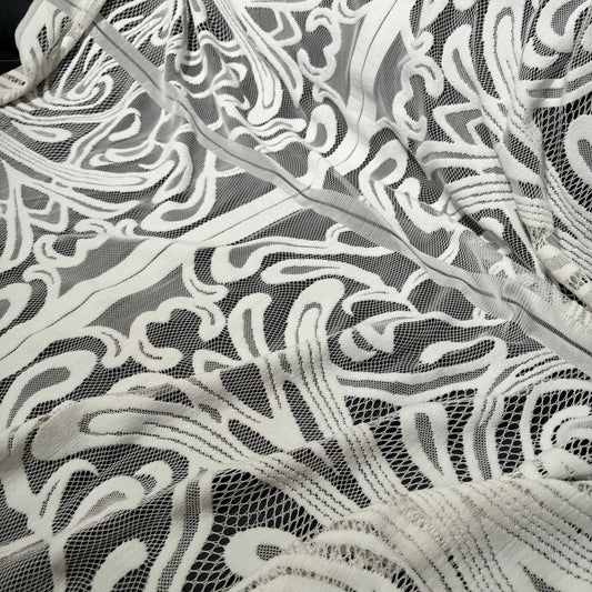 Art Deco Panelled Lace - White