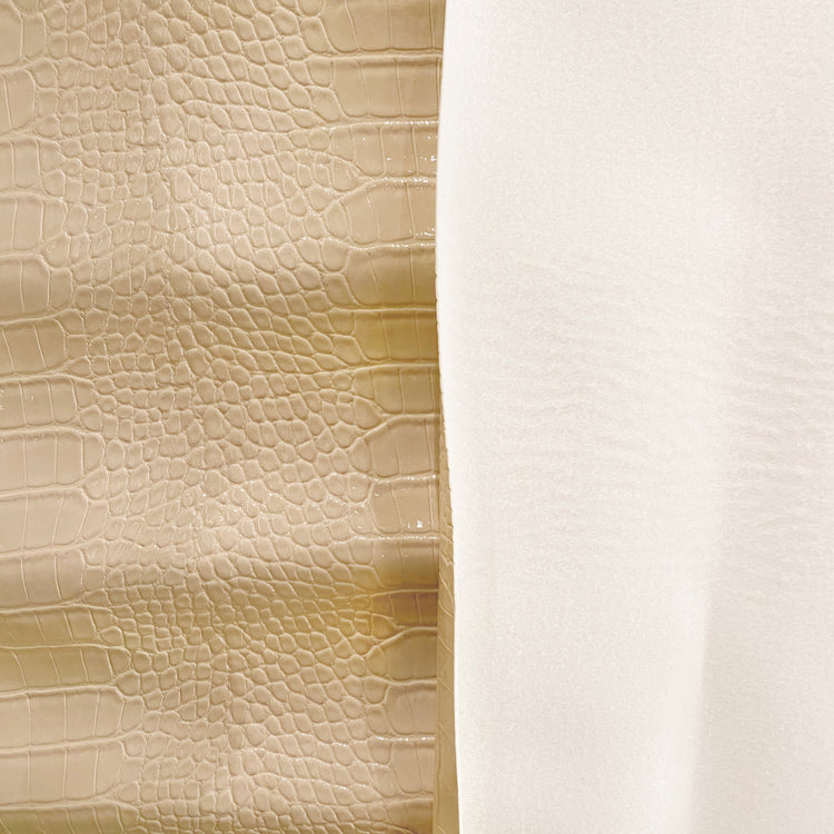 Patent Crocodile Faux Leather - Large Pattern - Wheat