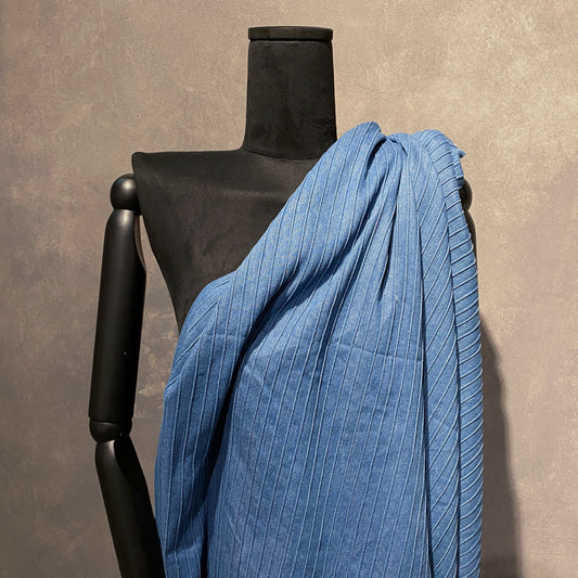 Elastic Ribbed Denim - Blue