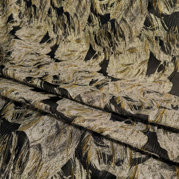 Abstract Flora Brocade - Gold/Black