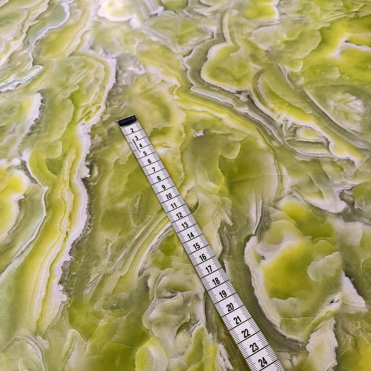 PVC - Crystal Grain Marble Print - Yellow Green/White