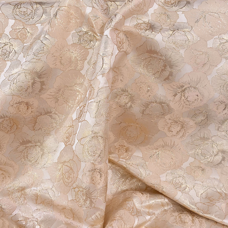 Raised Edge Rose Brocade - Metallic - Rose Gold