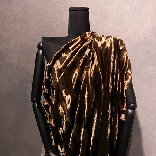 Monochromatic Wave Plush Velvet - Chocolate