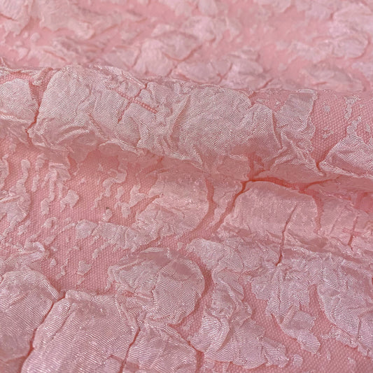 Crinkle Textured Cloqué - Pink