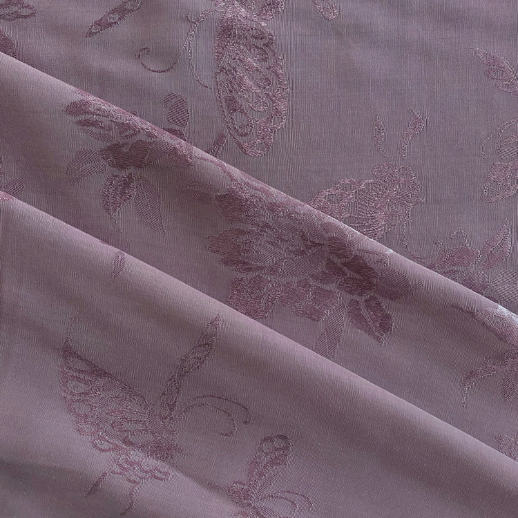 Butterfly Blossom Silk/Cotton Damask - Thistle
