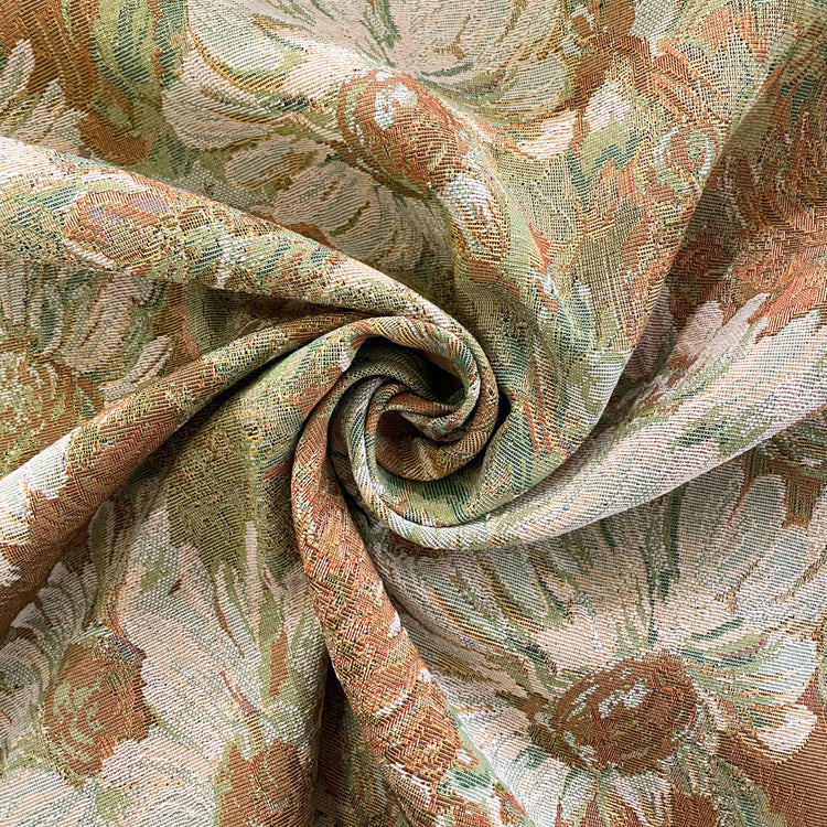 Oil-Painted Floral Tapestry Jacquard - Peru / Pale Green / White