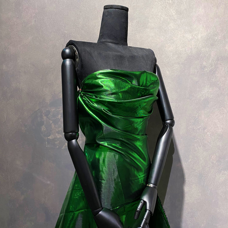 (Remnant) Shot Lurex Blend Lamé - Emerald / Black - 0.75m