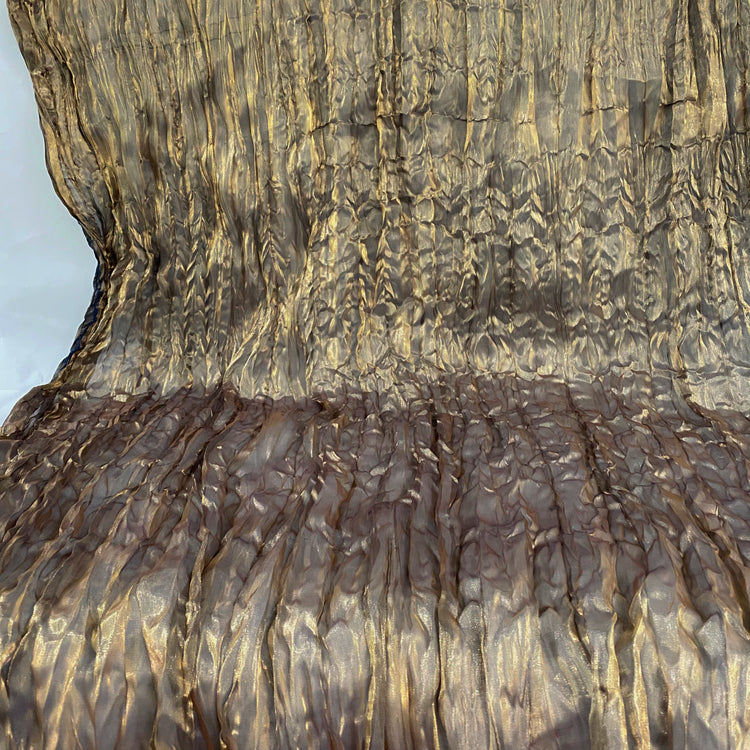 Sheer Crinkled Shot Twill - Gold/Navy