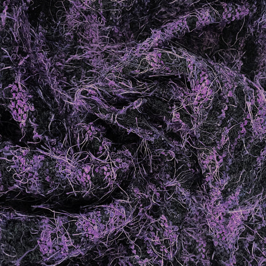 Fancy Cut Pile Raschel Knit - Black/Purple