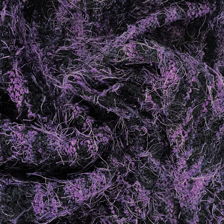 Fancy Cut Pile Raschel Knit - Black/Purple