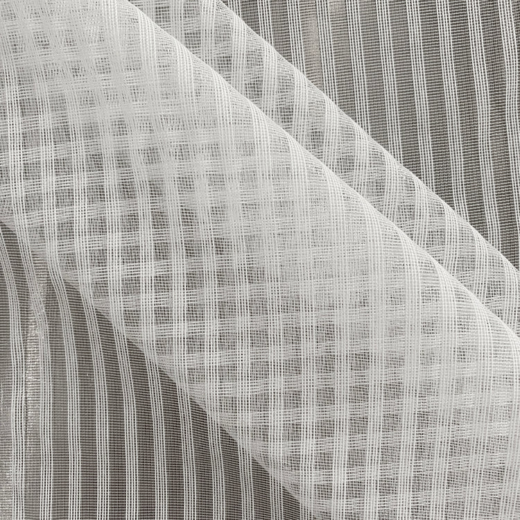 Striped Open-Weave Mesh - White
