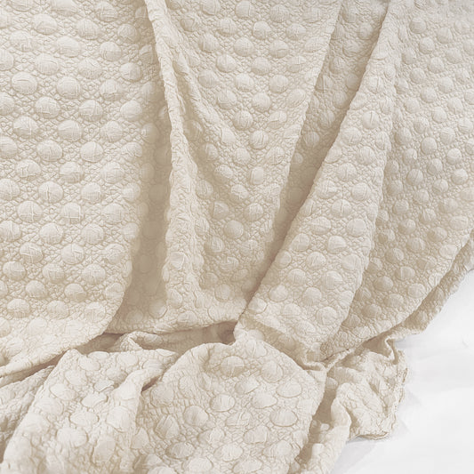 Mosaic Polka Dot Bubble Cloqué - White