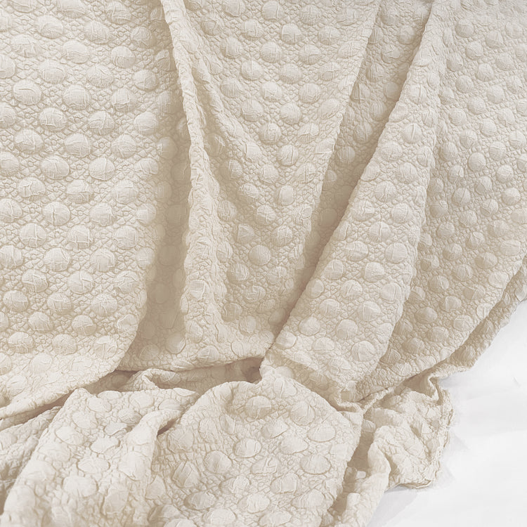 Mosaic Polka Dot Bubble Cloqué - White