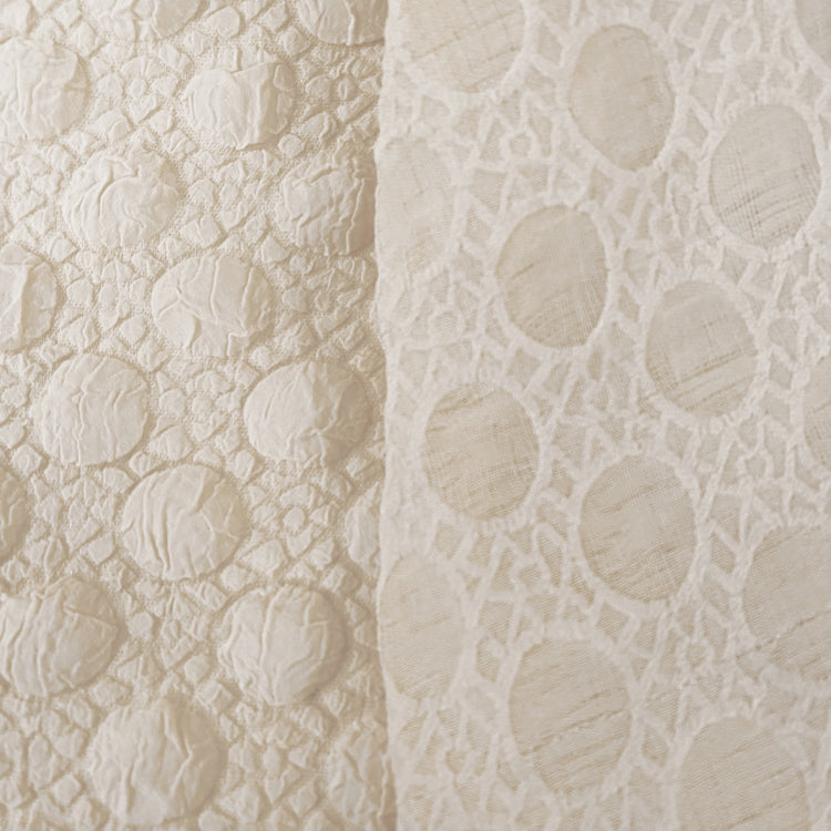 Mosaic Polka Dot Bubble Cloqué - White
