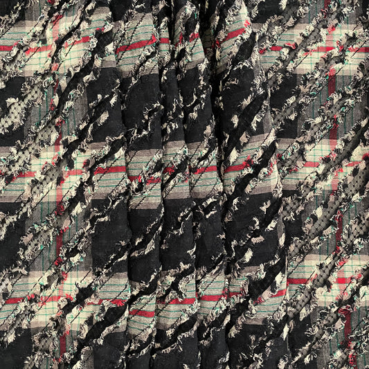 Slashed Distressed Flannel Plaid