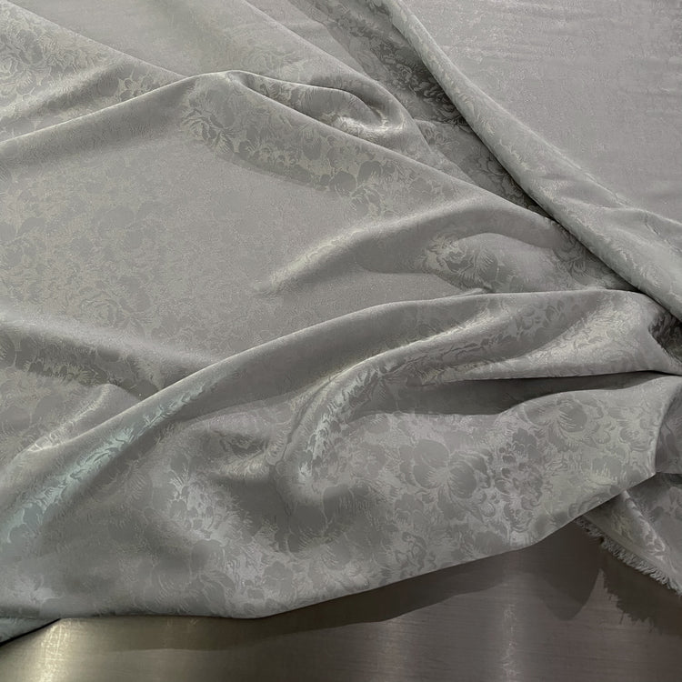 Satin Rose-field Damask - Silver