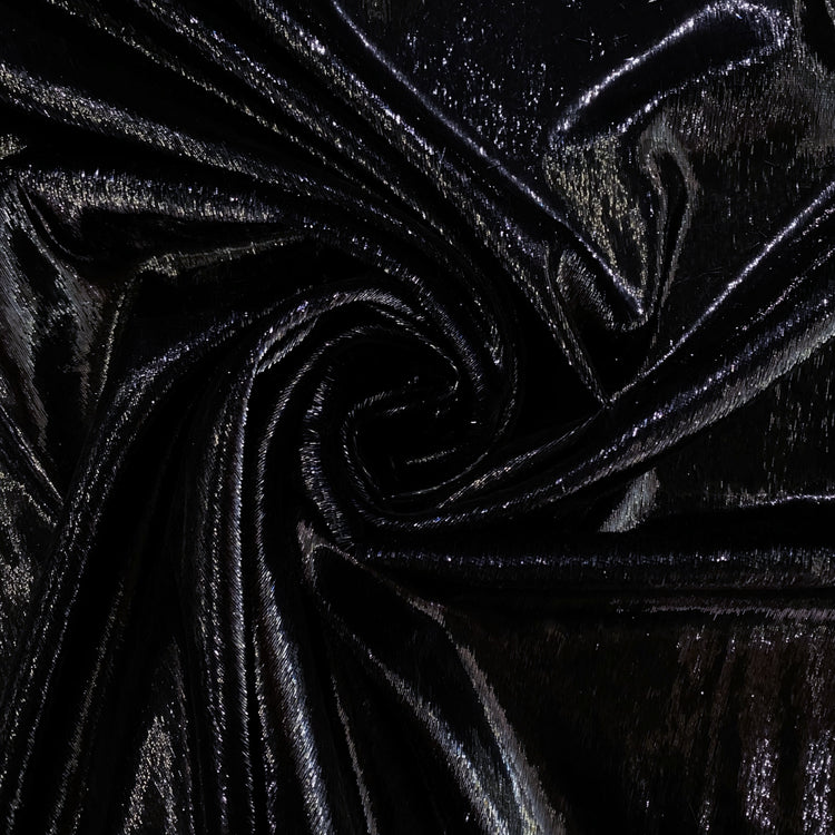 Brushed Metallic Long-pile Velvet - Midnight Blue