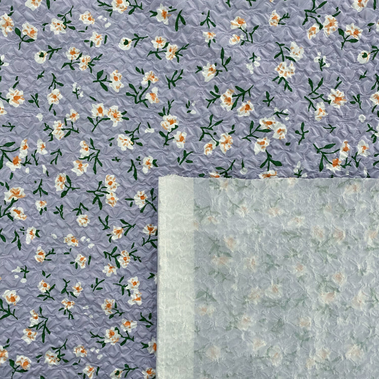 Embossed Bonded Ditsy Floral - Lavender/Dark Green