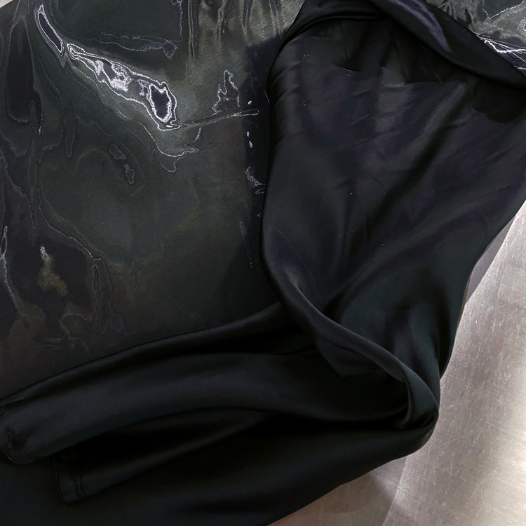 Fabric Lab Exclusive - Satin Backed Liquid Shimmer - Gunmetal