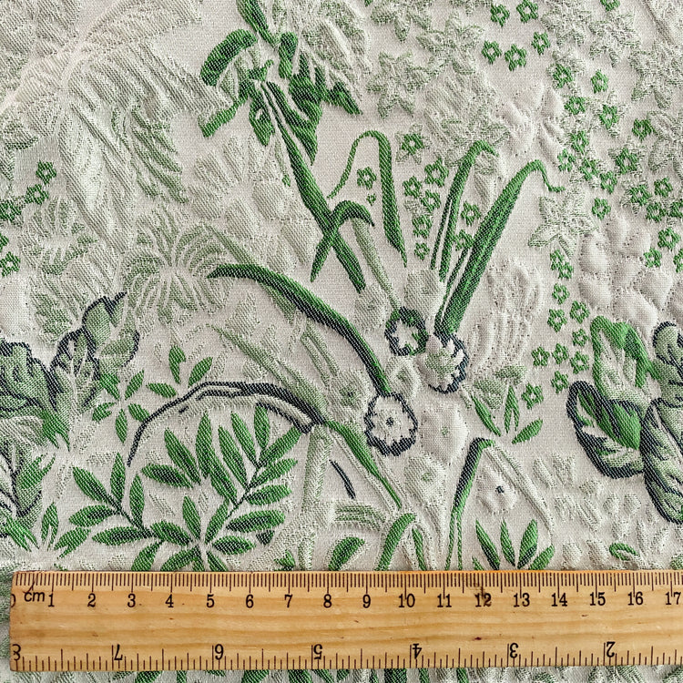 Botanical Cloqué Jacquard - Spring Green / Honeydew / White