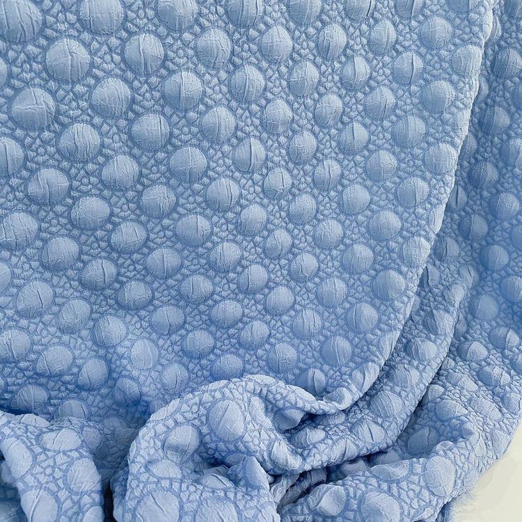 Stretch Bubble-Wrap Double Weave - Light Blue