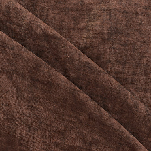 Mottled Dye Linen Cotton Blend - Dark Brown
