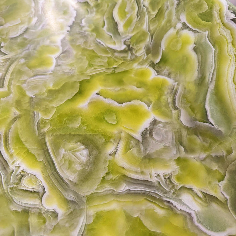 PVC - Crystal Grain Marble Print - Yellow Green/White