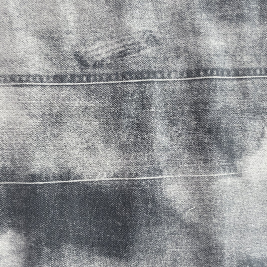 Trompe L'oeil Jean Print Denim - Grey / White