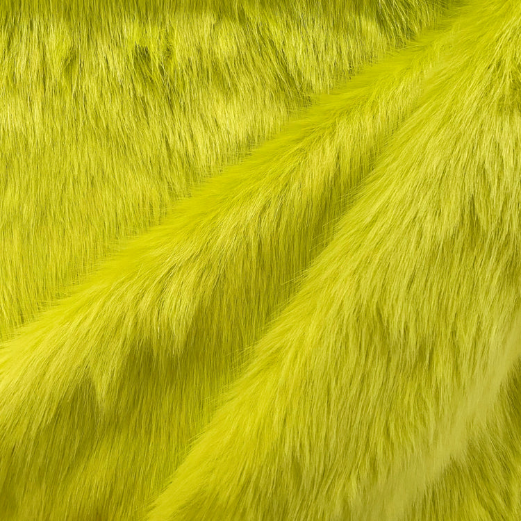 Faux Mink Fur - Medium Pile - Green Yellow