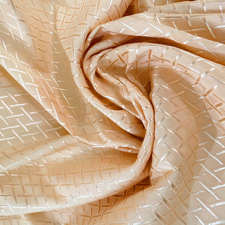 Diamond Hatch Poly/Spandex Damask - Cornsilk