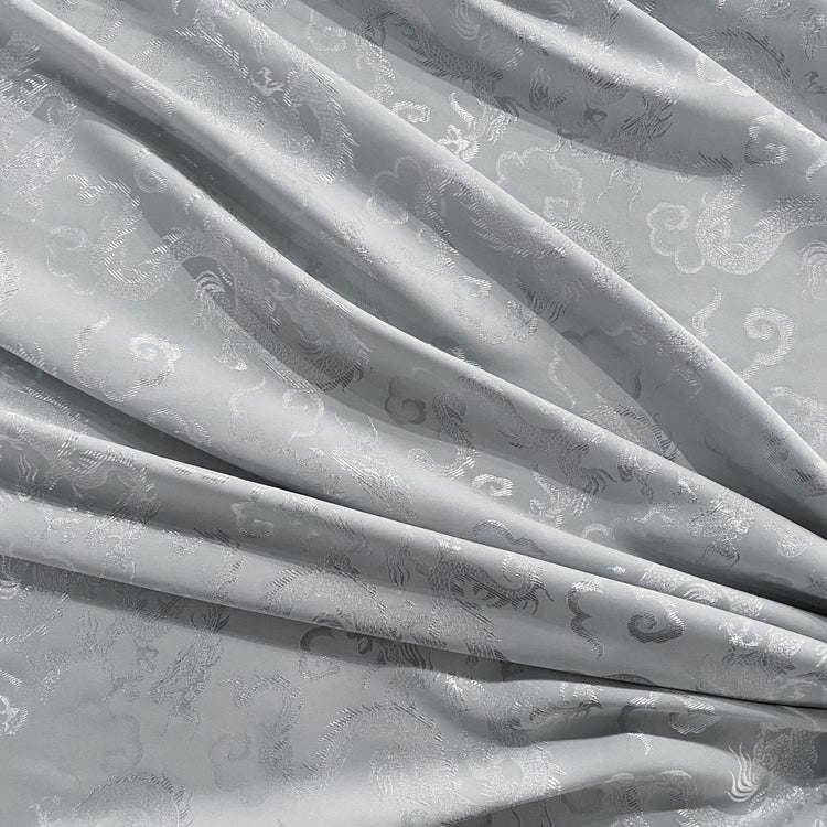 Dragon Satin Damask - Light Grey
