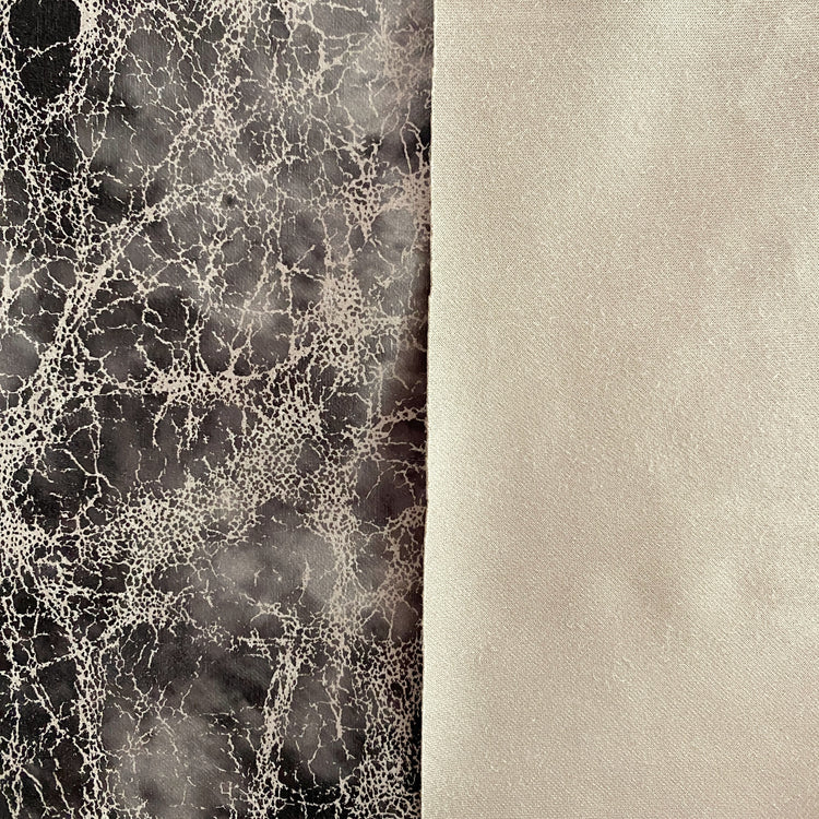 Crackle PU Suede Jersey - Dark Grey / Beige