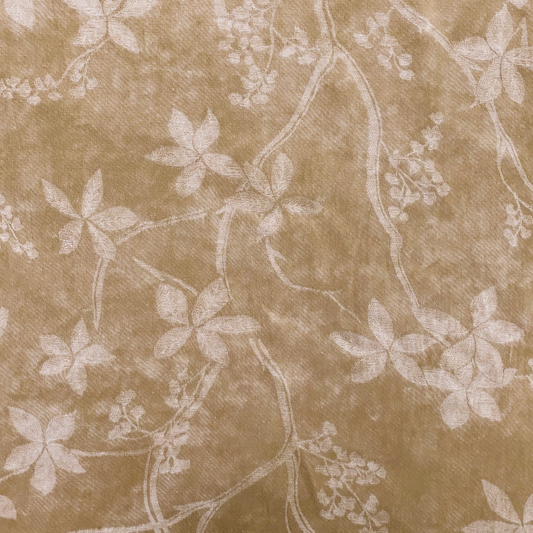 Botanical Stone Washed Satin Jacquard - Old Gold