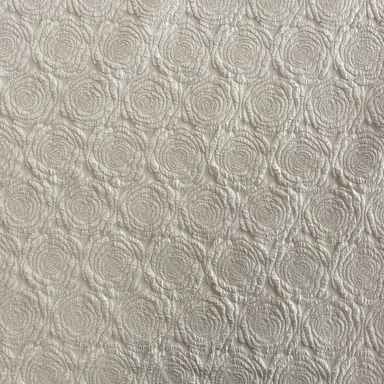 Raised Crinkle Rose Jacquard - White