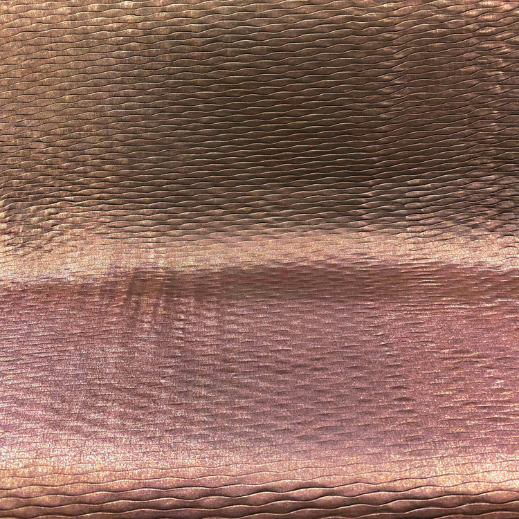 Metallic Wavy Plisse Twill - Bronze