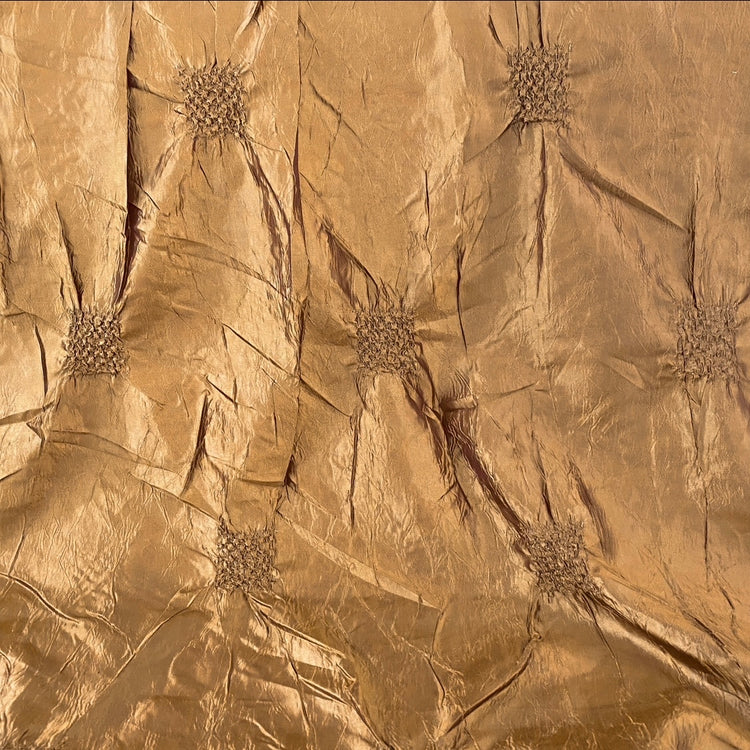 Geometric Boro Puckered Taffeta - Gold