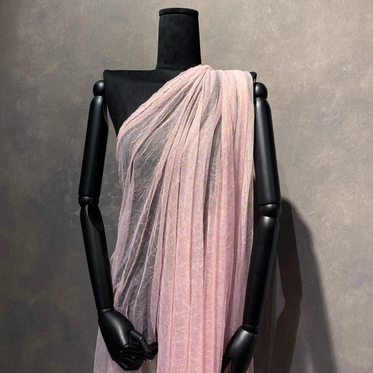 Creased Mesh Knit - Weft Stretch - Pink