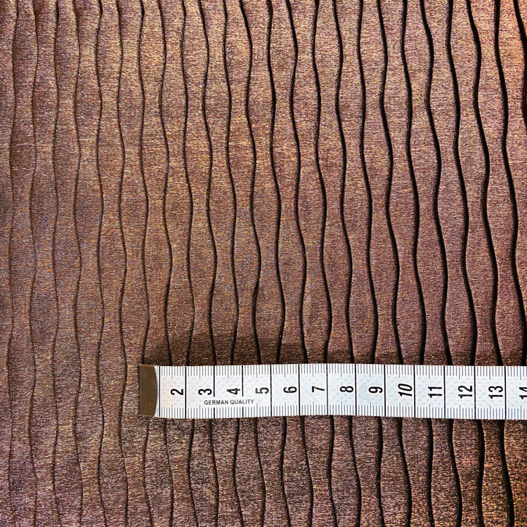 Metallic Wavy Plisse Twill - Bronze