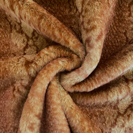Snakeskin Faux Fur - Tan / Brown