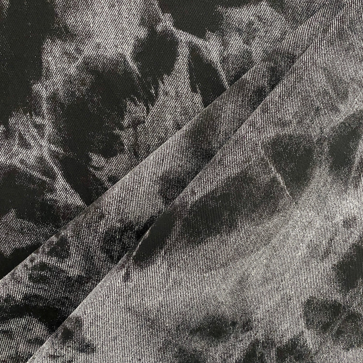 Tie-Dye Screen Print Denim - Black / White