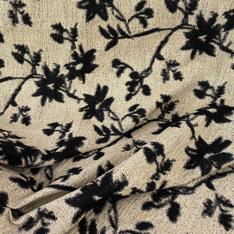 Floral Bloom Brocade - Beige/Black