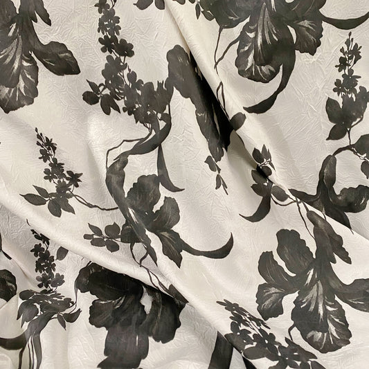 Iris Printed Satin - Black/White