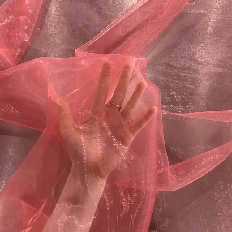 Liquid Steel Organza - Light Pink