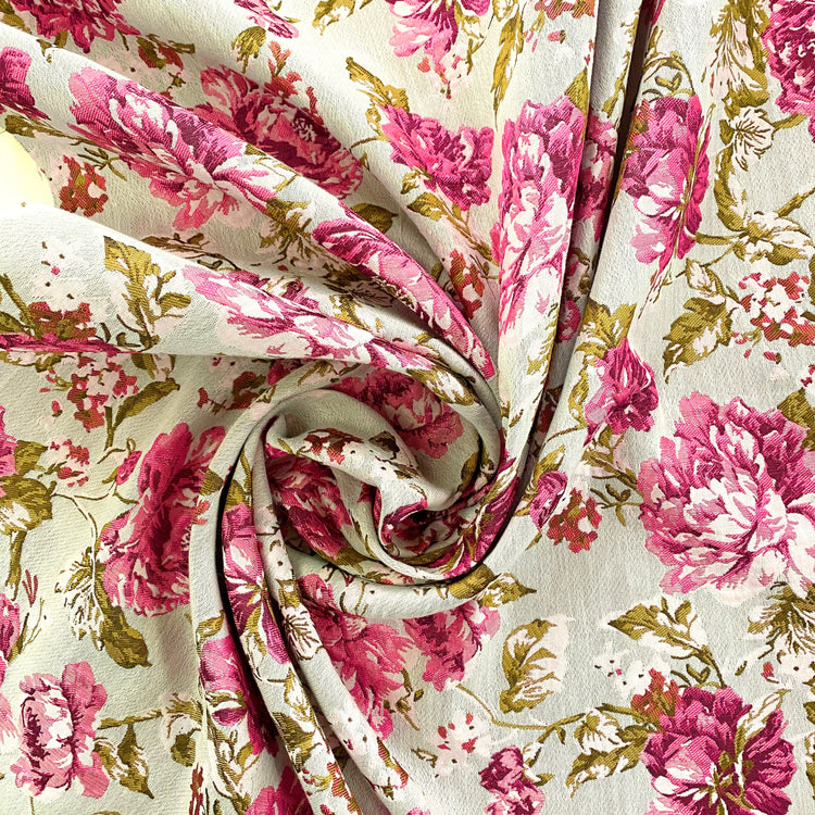 Soft Rose Brocade - Hot Pink/Seashell