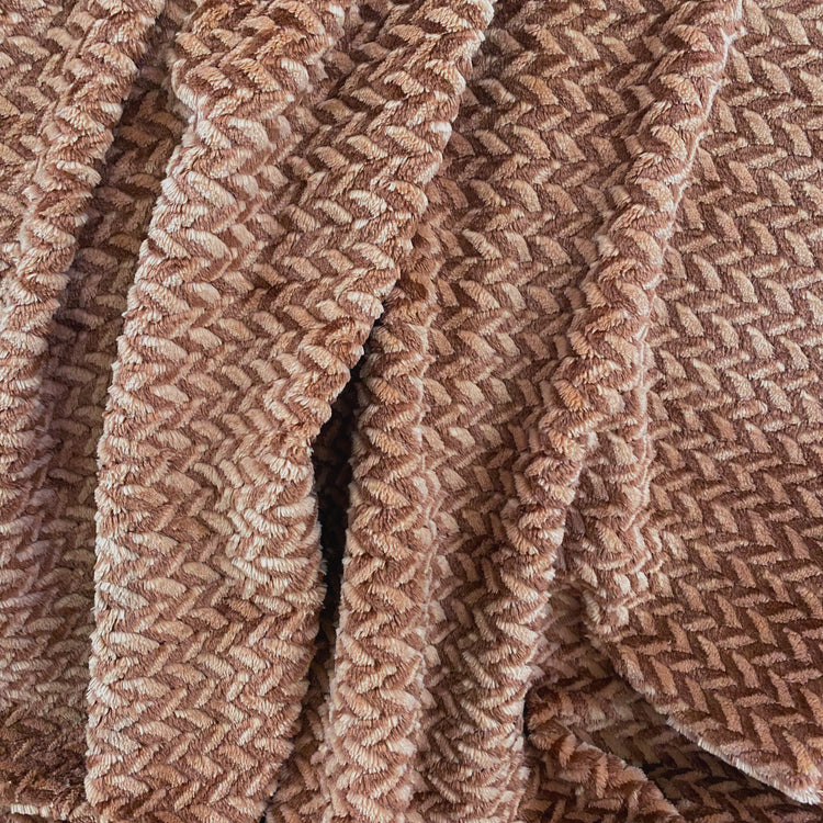 Chevron Faux Fur - Tan/Chocolate