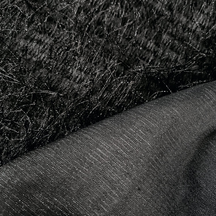 Fringe-Inserted Poplin Pinstripe - Black