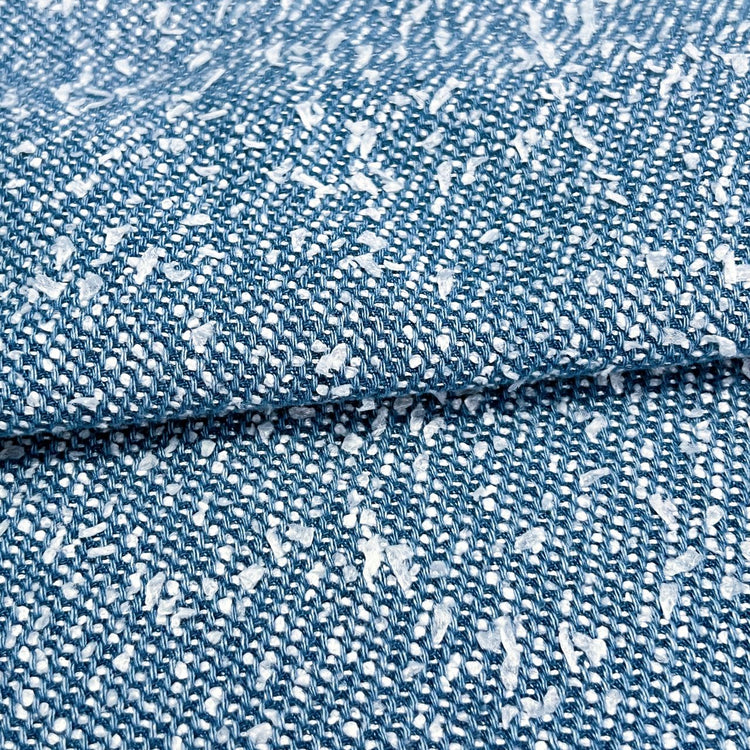 Neppy Yarn Insert Denim - Sky Blue/White